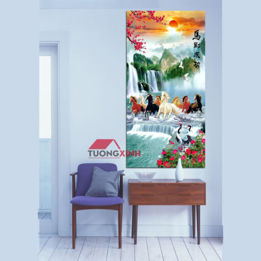 Tranh treo tường phòng khách Mã Đáo Thành Công PT1307