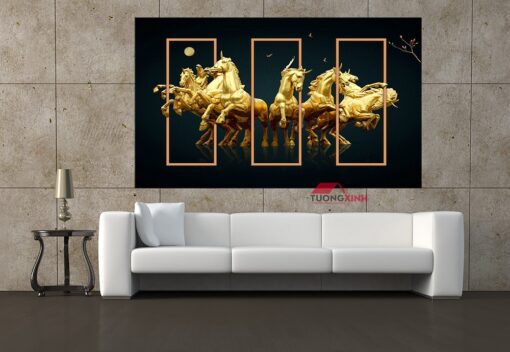 Tranh treo tường phòng khách Bát Mã PT1312