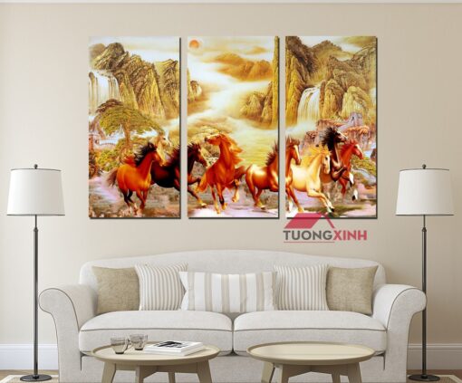 Tranh treo tường phòng khách Mã Đáo Thành Công PT1311