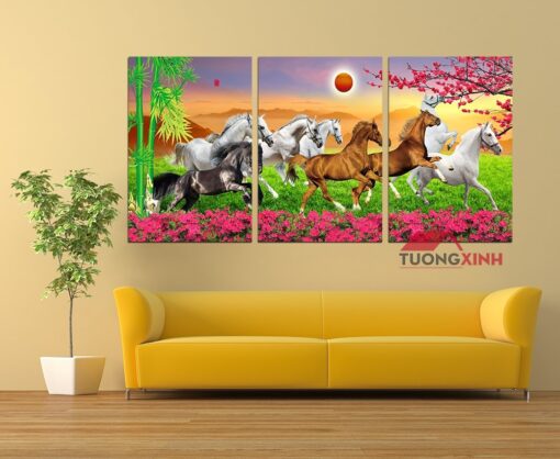 Tranh treo tường phong thủy Mã Đáo Thành Công PT1314