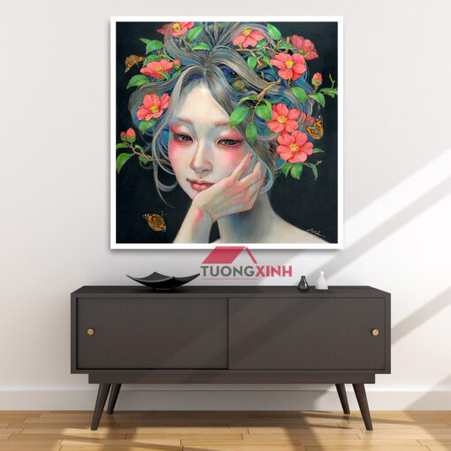 Tranh treo tường Cô gái nghệ thuật NT1207