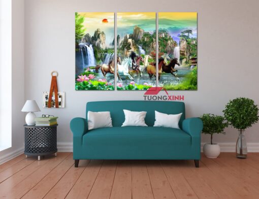 Tranh treo tường phòng khách Bát Mã Truy Phong PT1326