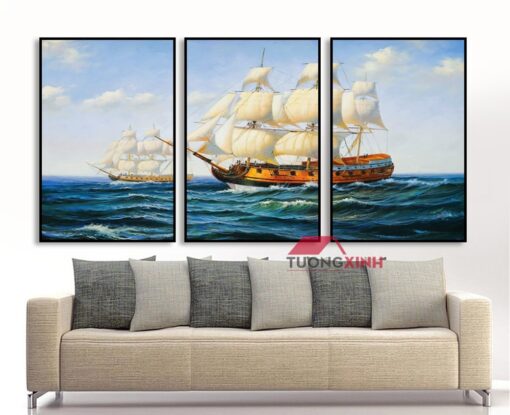 Tranh treo phòng khách Thuận Buồm Xuôi Gió PT1383