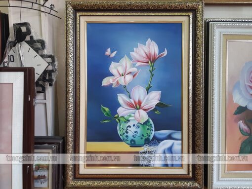 Tranh sơn dầu lọ hoa nghệ thuật SD488