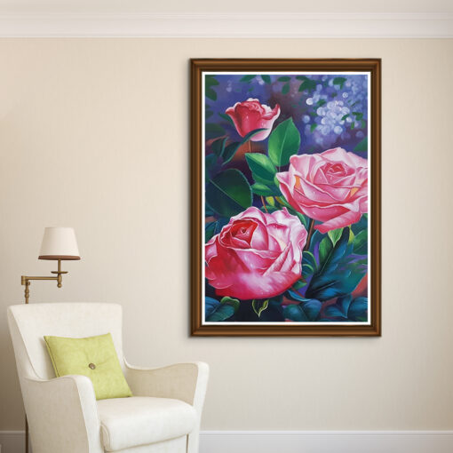 Tranh sơn dầu hoa hồng nghệ thuật SD494