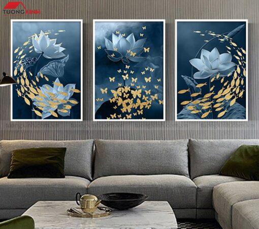 Tranh trang trí phòng khách hoa sen nghệ thuật SCA1680