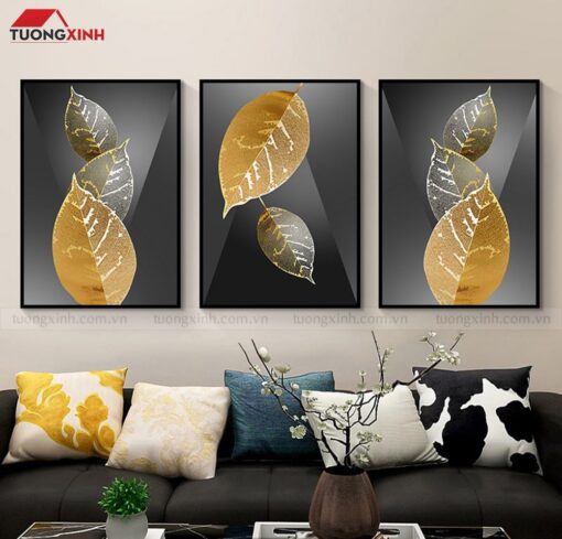 Tranh trang trí phòng khách chiếc lá nghệ thuật SCA1682