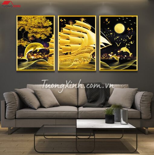 Tranh Thuyền Vàng Thuận Buồm Xuôi Gió SCA1922