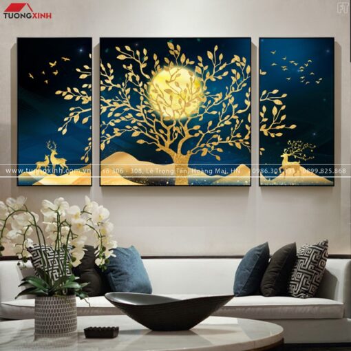 Tranh hươu phong cảnh nghệ thuật TG142