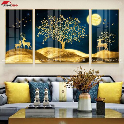 Tranh hươu phong cảnh nghệ thuật TG144