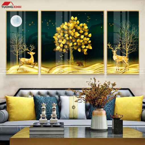 Tranh hươu phong cảnh nghệ thuật TG145