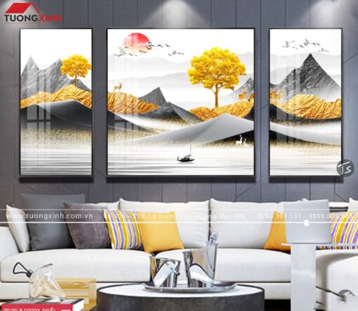 Tranh hươu phong cảnh nghệ thuật TG162