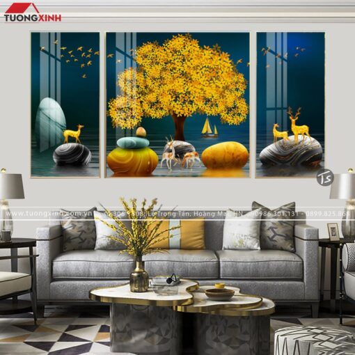 Tranh hươu phong cảnh nghệ thuật TG168