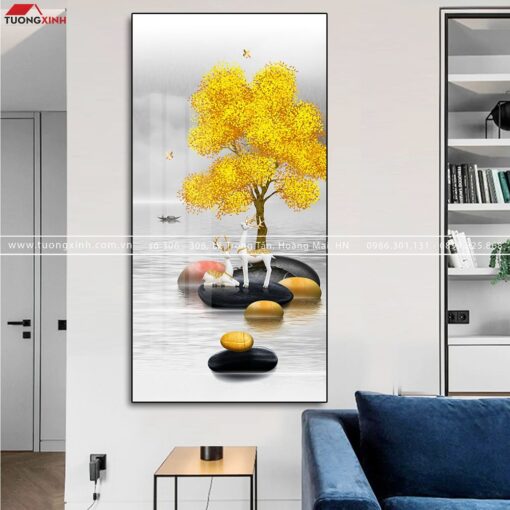 Tranh hươu phong cảnh nghệ thuật TG127