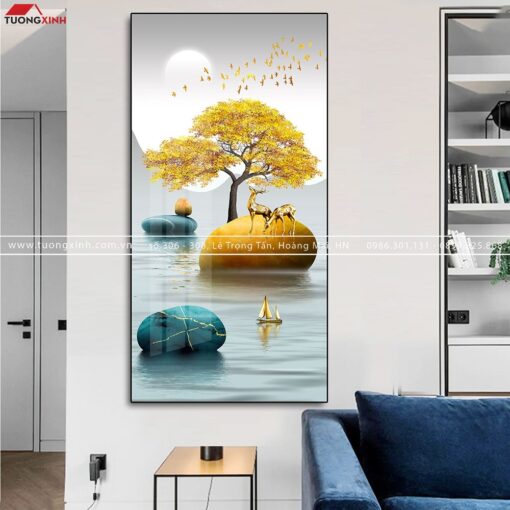 Tranh hươu phong cảnh nghệ thuật TG129