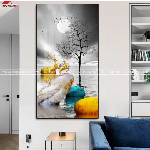 Tranh hươu phong cảnh nghệ thuật TG131