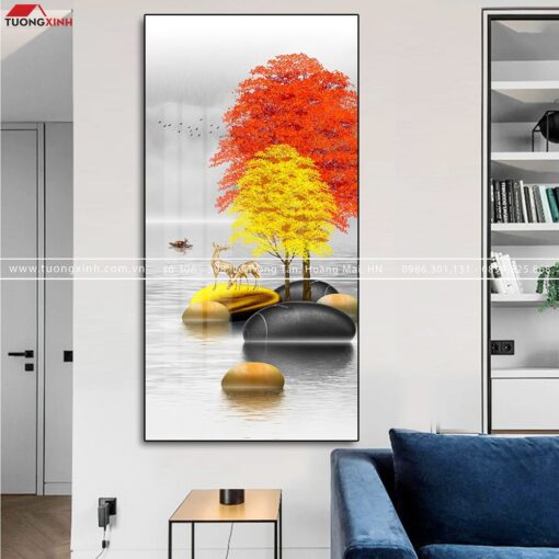 Tranh hươu phong cảnh nghệ thuật TG132