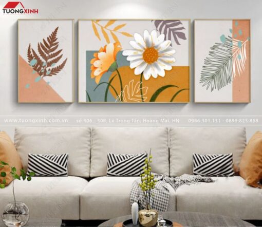 TRANH TRANG TRÍ HOA LÁ NGHỆ THUẬT TG656