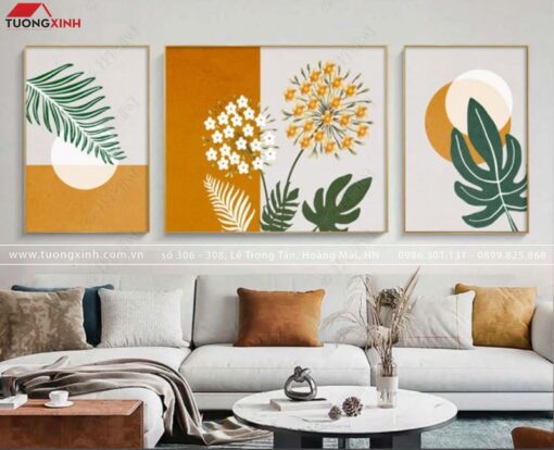 TRANH TRANG TRÍ HOA LÁ NGHỆ THUẬT TG663