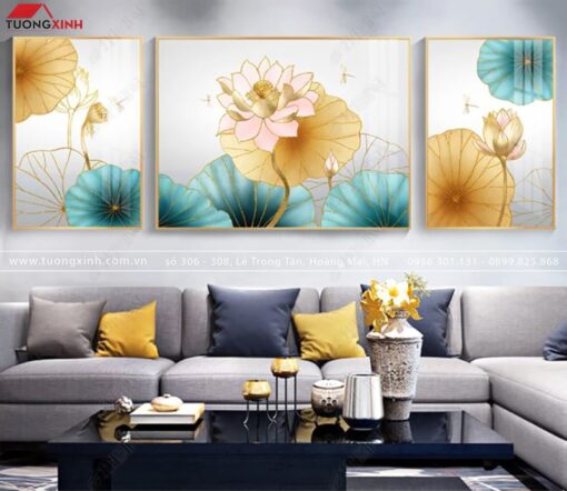 TRANH TRANG TRÍ HOA SEN NGHỆ THUẬT TG657