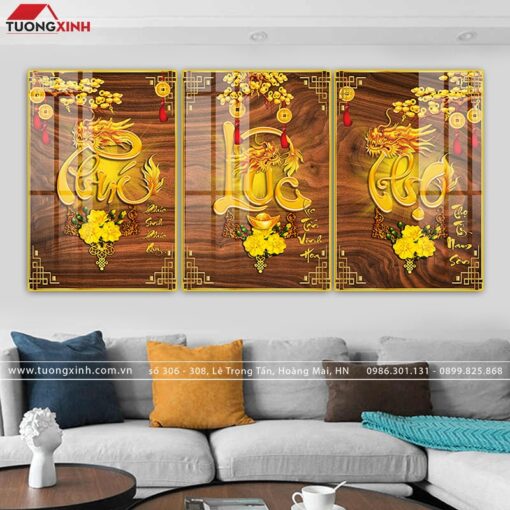 TRANH PHONG THỦY PHÚC LỘC THỌ TG592