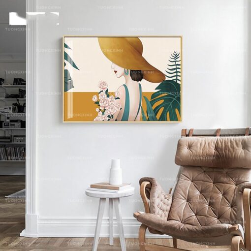 Tranh tráng gương cô gái nghệ thuật TG914