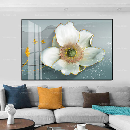 Tranh tráng gương trang trí hoa nghệ thuật TG923
