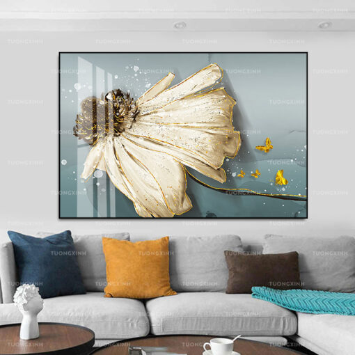 Tranh tráng gương trang trí hoa nghệ thuật TG924