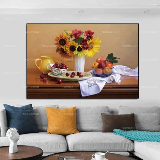 Tranh tráng gương lọ hoa trang trí TG912