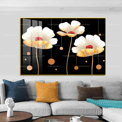 Tranh tráng gương trang trí hoa nghệ thuật TG927