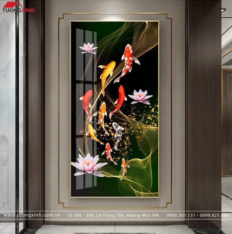 Tranh tráng gương Sen Cá Nghệ Thuật TG012