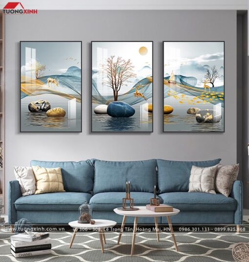 Tranh hươu vàng phong cảnh nghệ thuật TG997