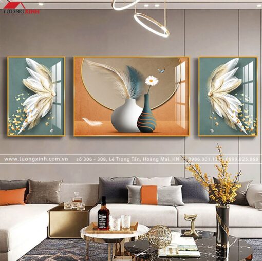 Tranh trang trí phòng khách sang trọng hiện đại TG1008