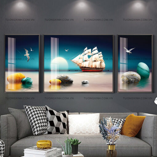 Tranh thuận buồm xuôi gió trang trí phòng khách TG2609