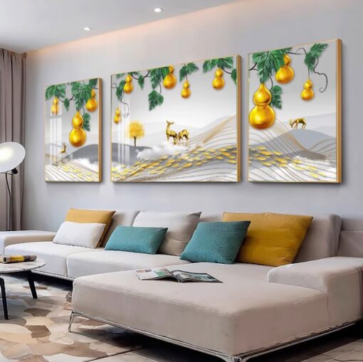 Tranh hươu vàng phong cảnh nghệ thuật TG1022