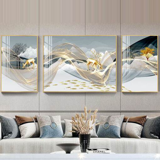 Tranh hươu vàng phong cảnh nghệ thuật TG1021