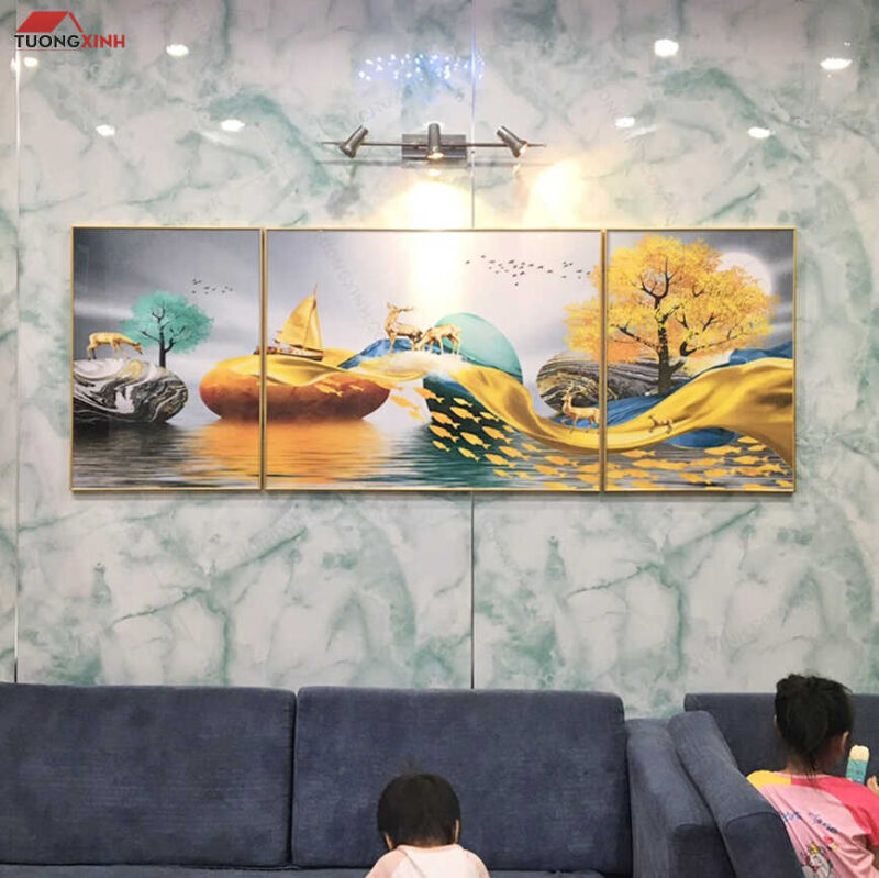 Tranh hươu vàng phong cảnh nghệ thuật TG1045 - Ảnh 2