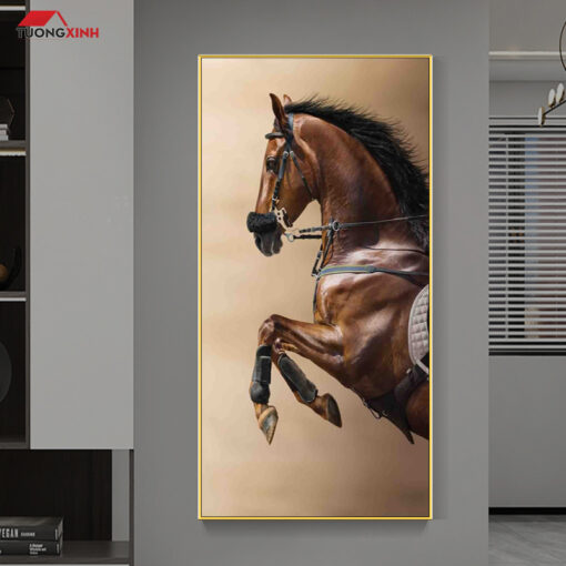 Tranh tráng gương ngựa phi hiện đại TG1152