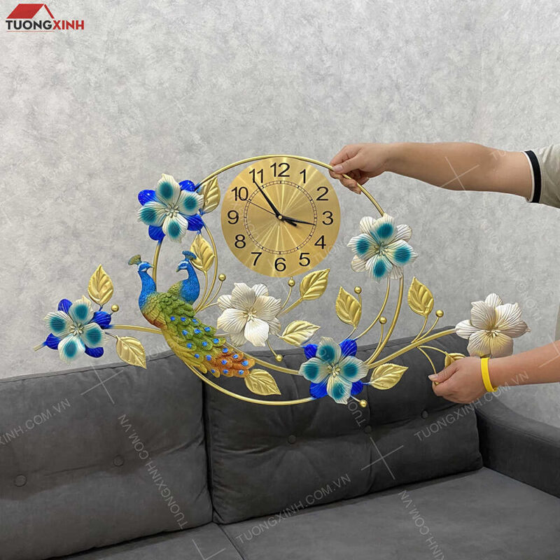 Đồng hồ chim công nghệ thuật sang trọng DHA212 - Ảnh 2