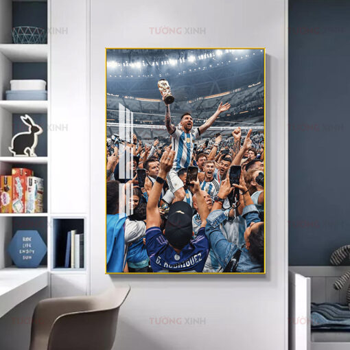 Tranh tráng gương Lionel Messi Worldcup 2022 BD160