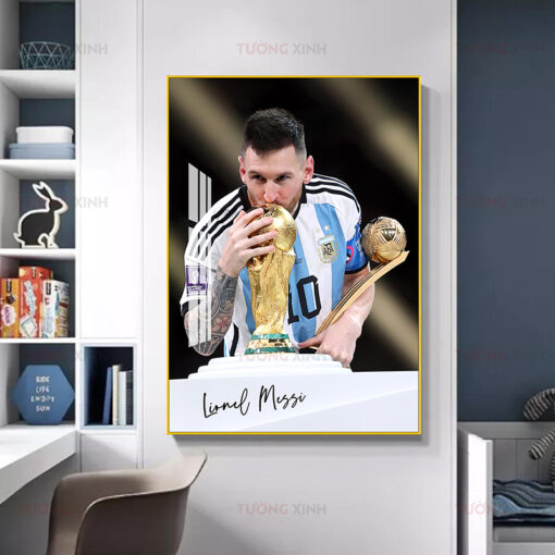 Tranh tráng gương Lionel Messi Worldcup 2022 BD165