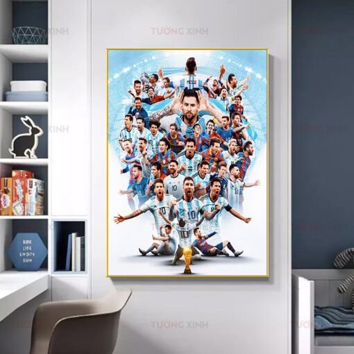 Tranh tráng gương Lionel Messi Worldcup 2022 BD153S