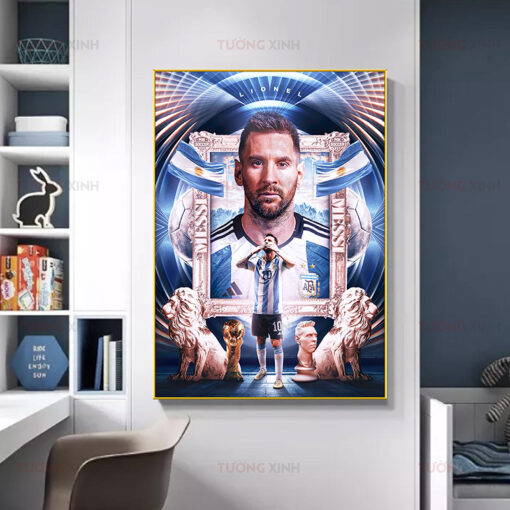Tranh tráng gương Lionel Messi Worldcup 2022 BD154