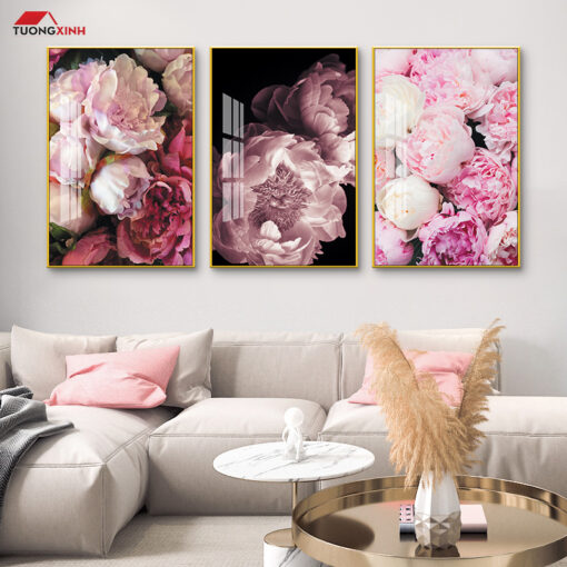 Tranh tráng gương Hoa Mẫu Đơn sang trọng SCA1180S