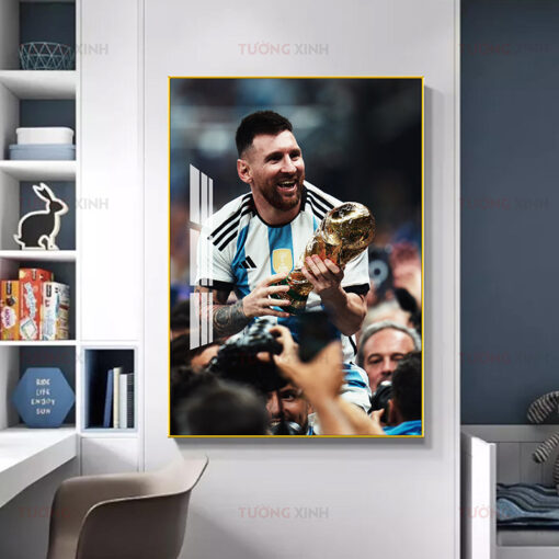 Tranh tráng gương Lionel Messi Worldcup 2022 BD158