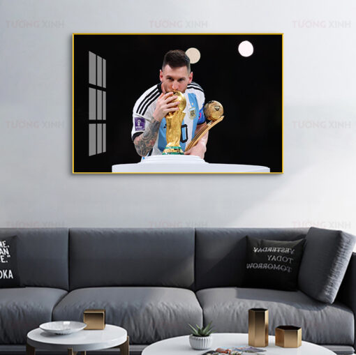 Tranh tráng gương Lionel Messi Worldcup 2022 BD163S