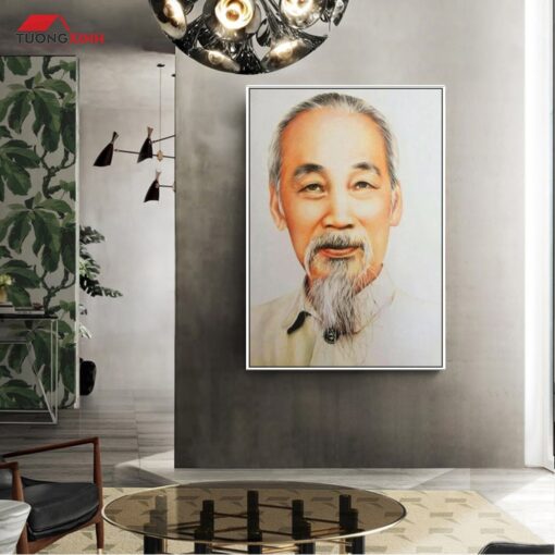 Tranh tráng gương Chân Dung Bác Hồ BH12
