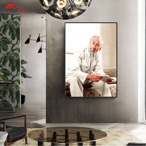 Tranh Tráng Gương Bác Hồ Ngồi Ghế BH23