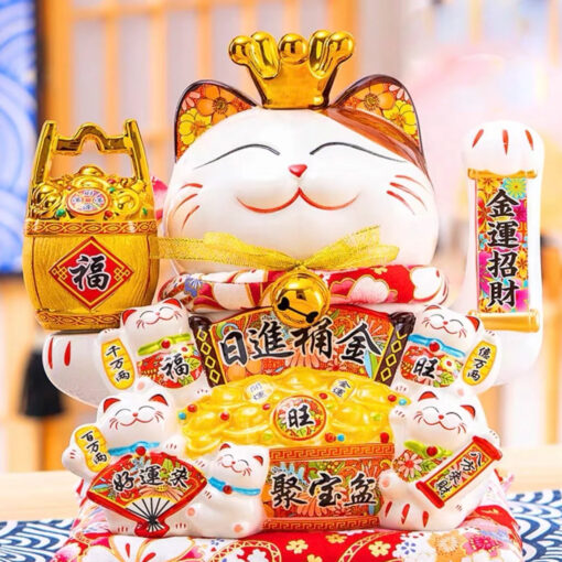 Mèo Thần Tài Vẫy Tay Hút Tài Lộc May Mắn MT54