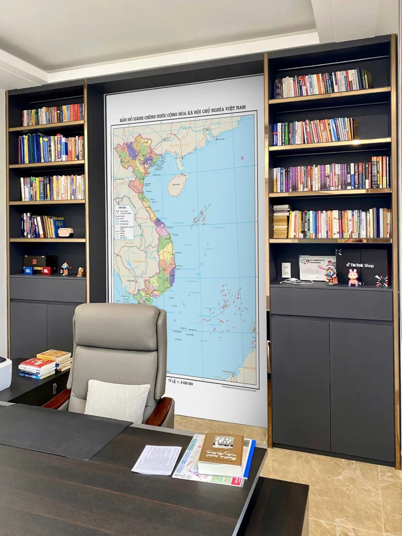 Tranh dán tường bản đồ việt nam 34 tỉnh thành mới nhất 2025 VN17 - Ảnh 3